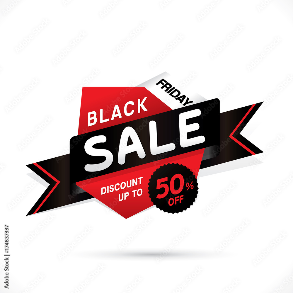 Black Friday Sale with discount up to 50%. Vector illustration Black Friday Sale with discount up to 50%. Vector illustration