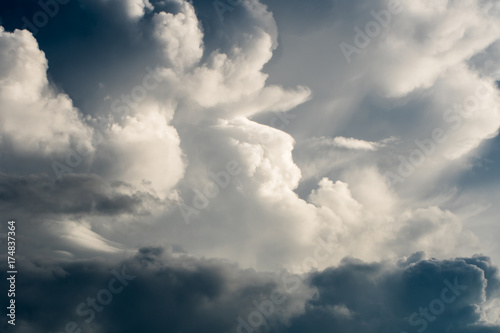 colorful dramatic sky with cloud at sunset