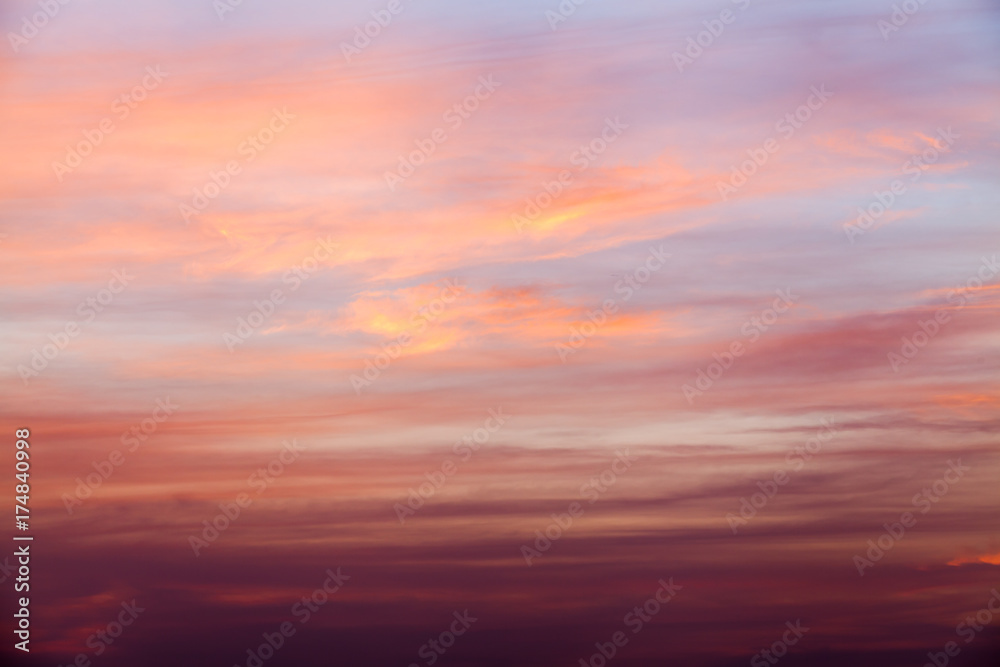 Fototapeta premium colorful dramatic sky with cloud at sunset