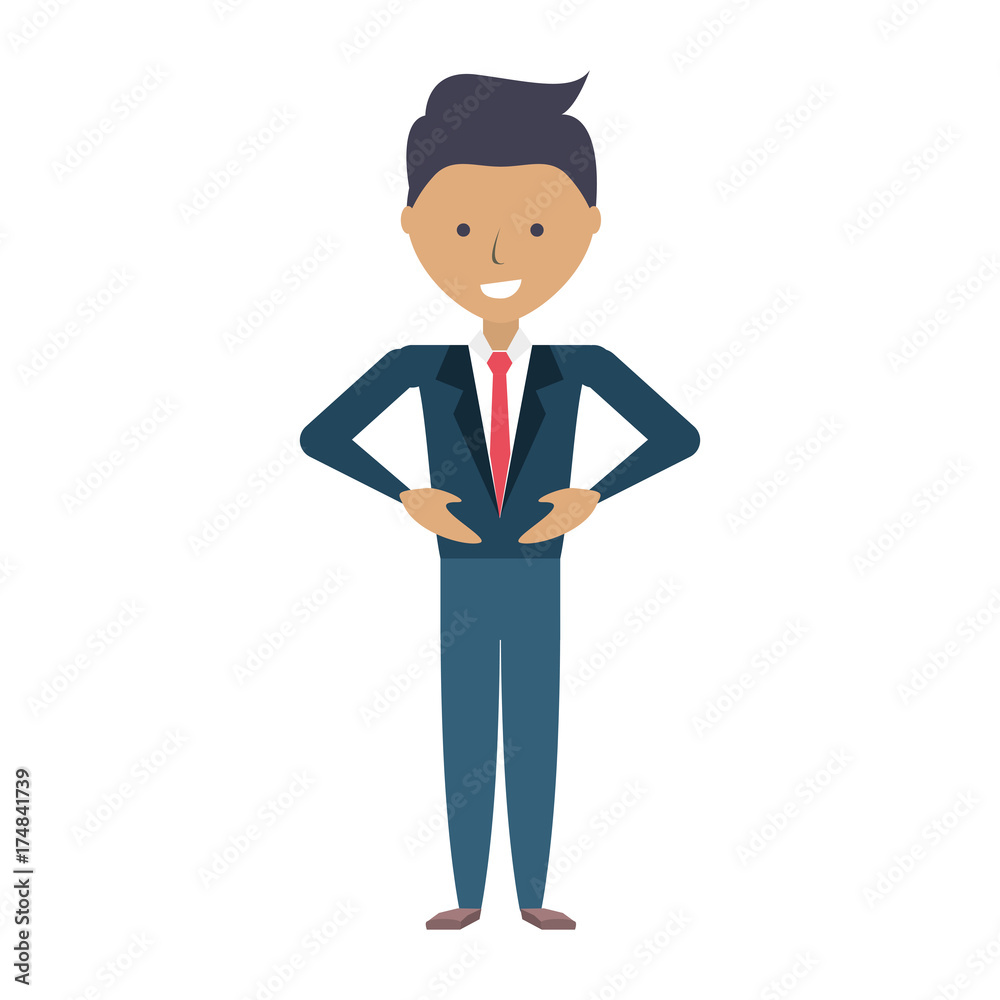 cartoon businessman icon