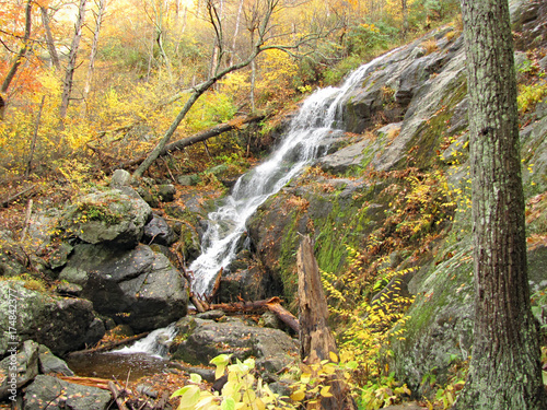 Cascading Crabtree Falls in Blue Ridge Mountain photo