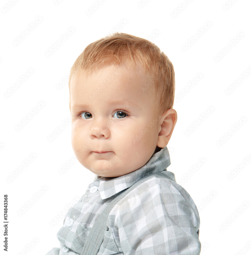 Cute little baby, isolated on white Cute little baby, isolated on white