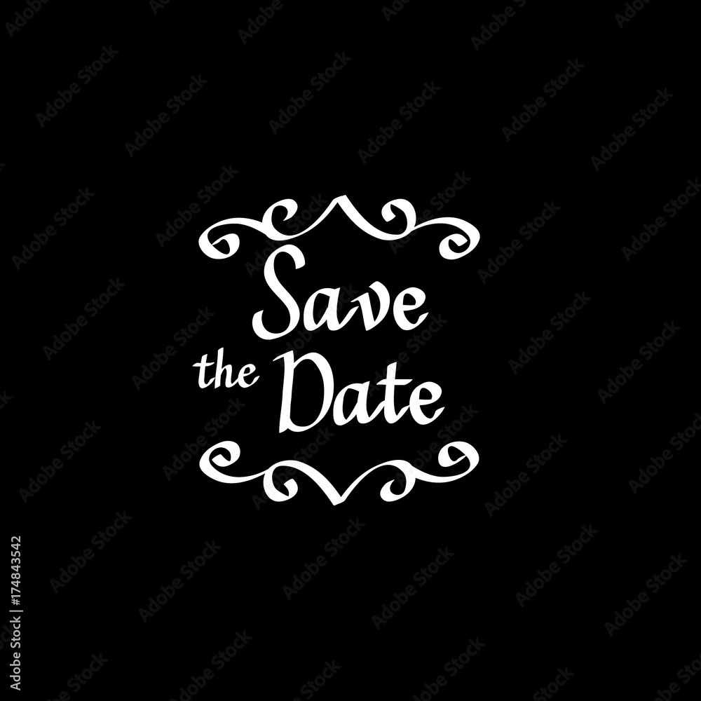 Save the date vector calligraphy digital drawn imitation Save the date vector calligraphy digital drawn imitation