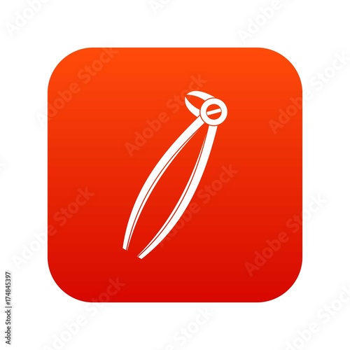 Tooth dentist forceps icon digital red