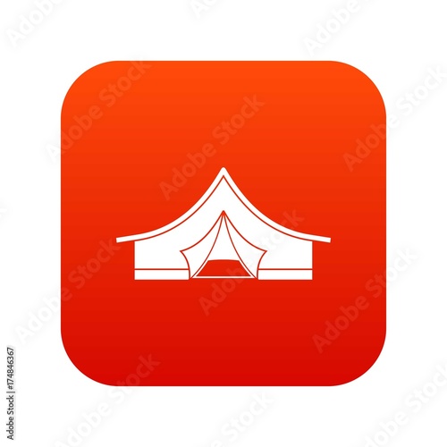 Tourist tent icon digital red