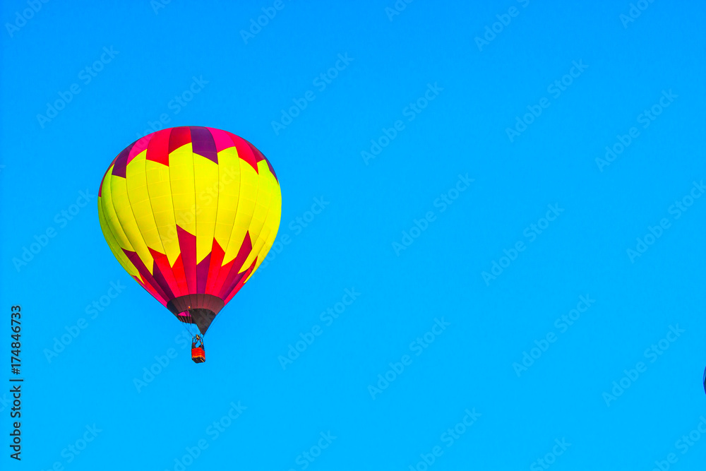 Bright Hot Air Balloon In Early Morning Bright Hot Air Balloon In Early Morning