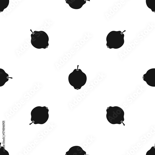 Quince fruit pattern seamless black