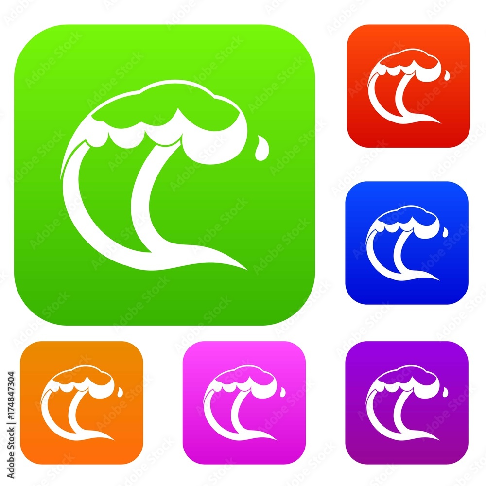 Naklejka premium Ocean or sea wave set collection