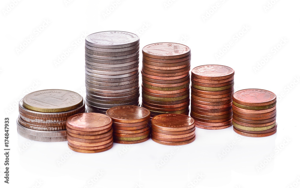 Coin thai bath on white background Coin thai bath on white background