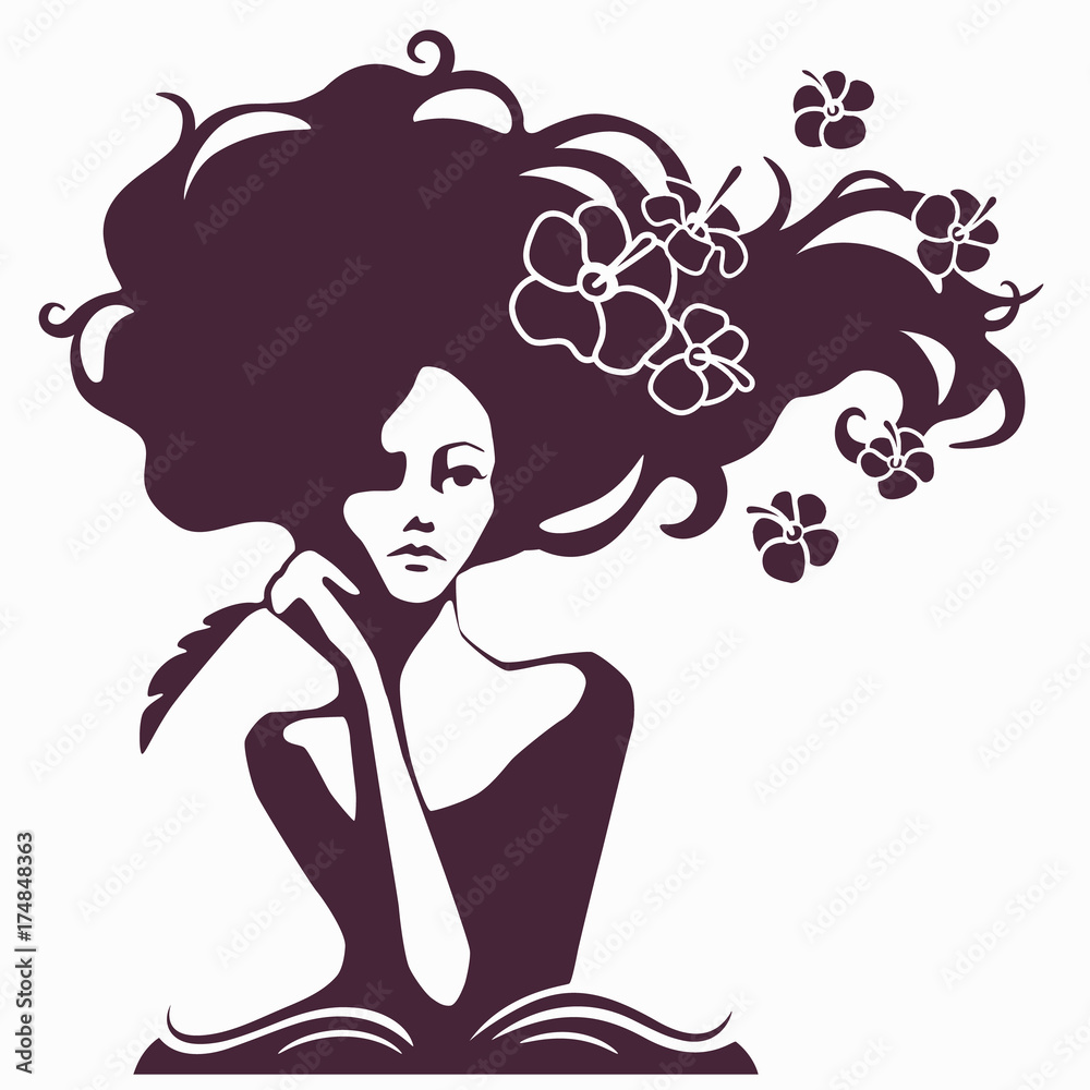 woman writer silhouette, woman looking thoughtfully and coming up with  poems Stock Vector | Adobe Stock