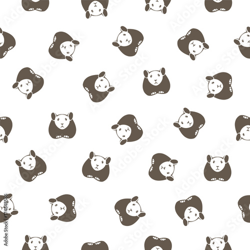 Vector seamless pattern - mouse on white background