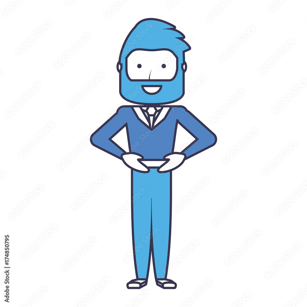 cartoon man standing icon