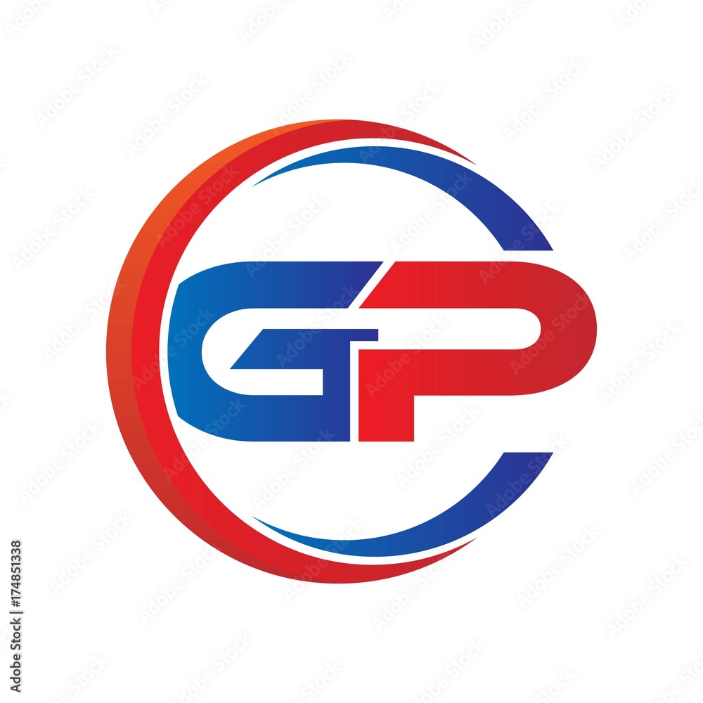 gp logo vector modern initial swoosh circle blue and red gp logo vector modern initial swoosh circle blue and red