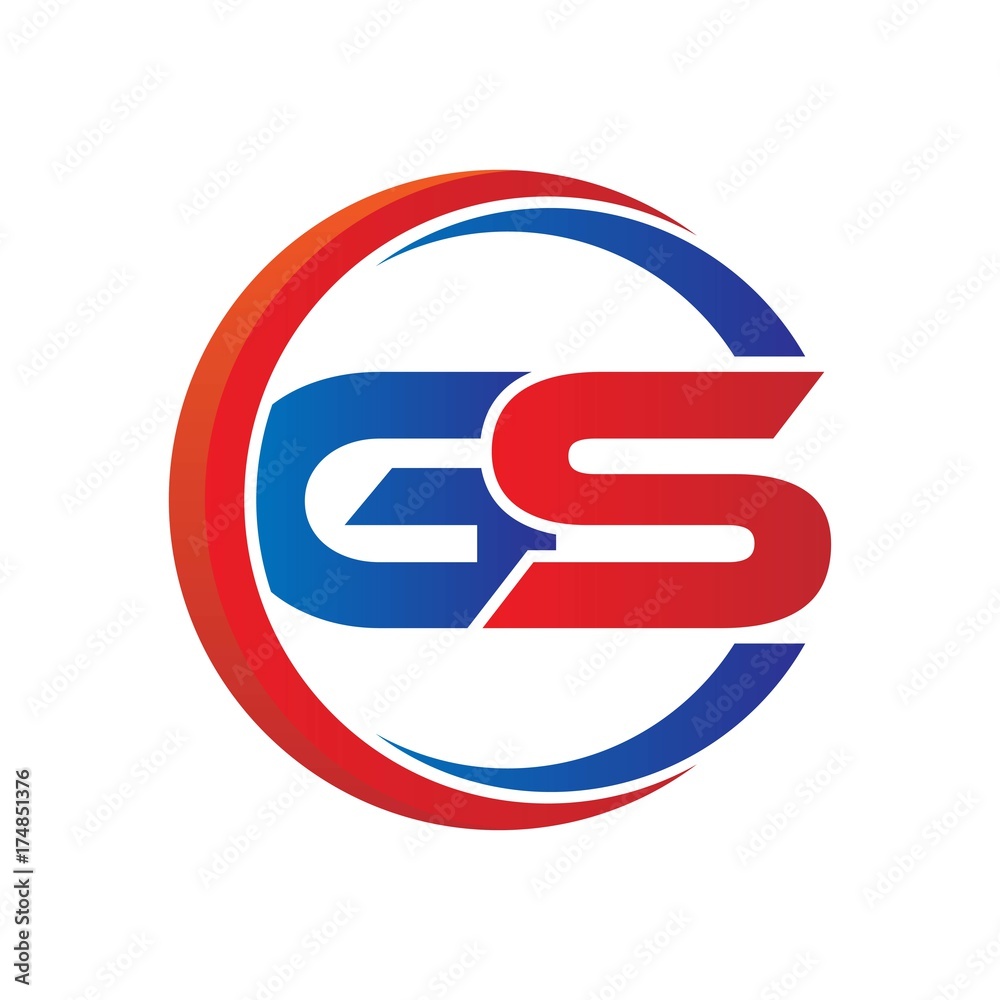 gs logo vector modern initial swoosh circle blue and red gs logo vector modern initial swoosh circle blue and red
