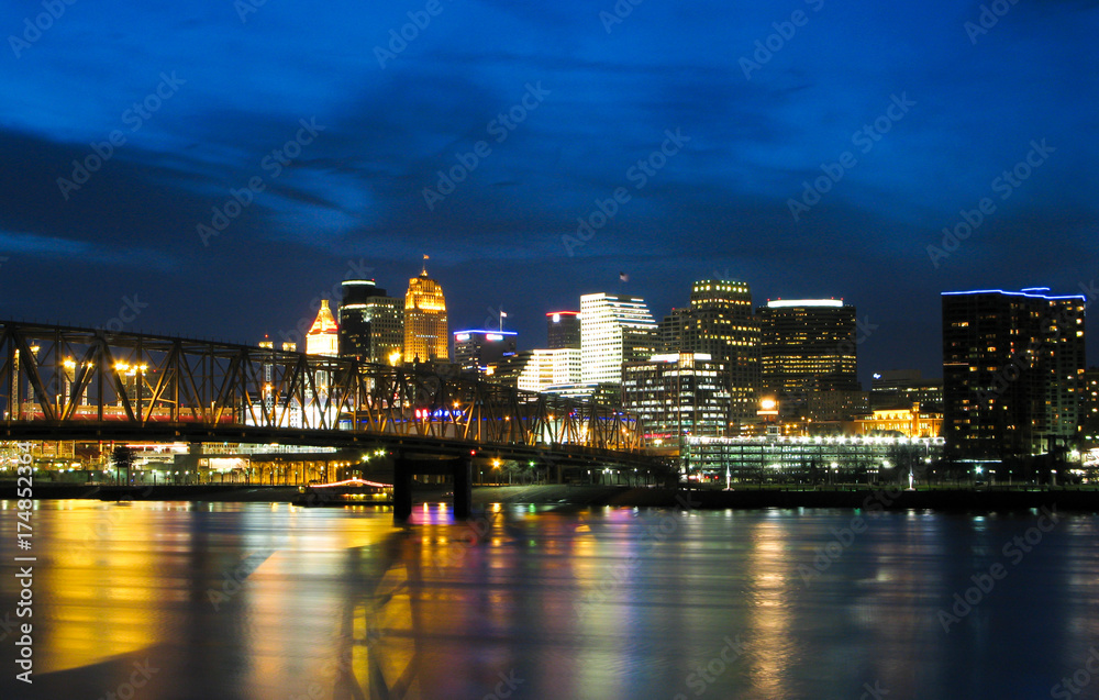 Cincinnati, OH Riverview at Night