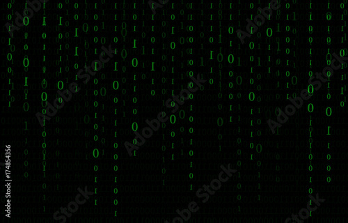 Digital data on computer screen 1&0 background