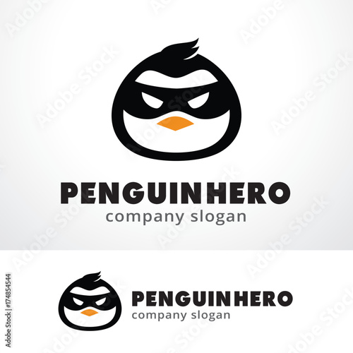 Penguin Hero Logo Template Design Vector, Emblem, Design Concept, Creative Symbol, Icon