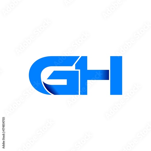 Free Download gh logo initial logo vector modern blue fold style - GFXLoad