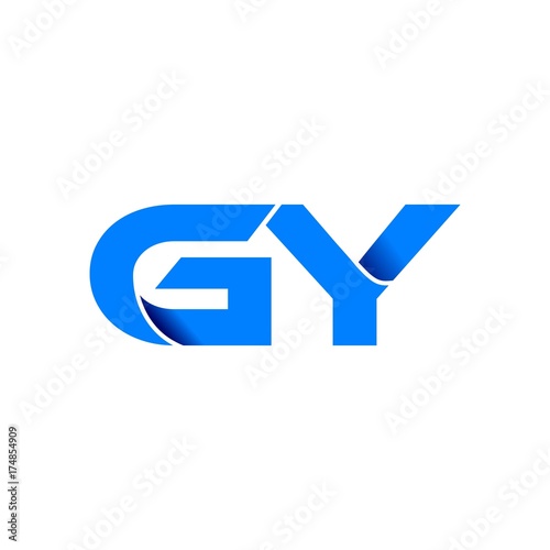Free Download gy logo initial logo vector modern blue fold style - GFXLoad