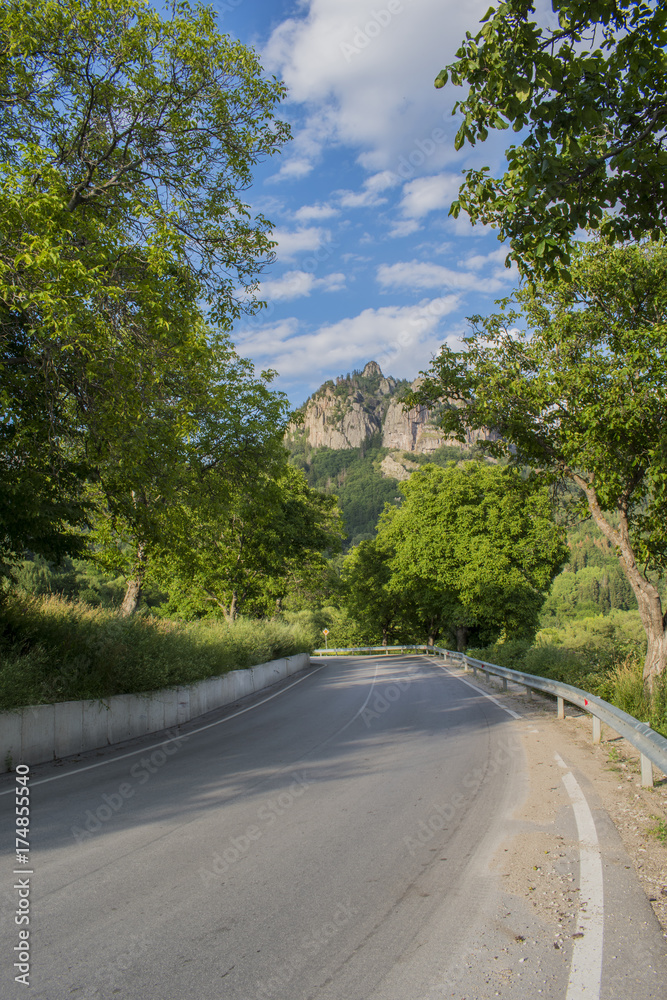 Fototapeta premium Cliifs above Smolyan city