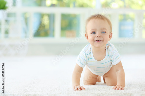 Cute little baby at home