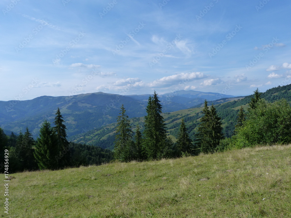 Fototapeta premium Ukrainian Carpathian Mountains. Marmarosh Range.