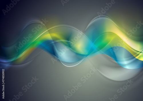 Colorful glossy blurred waves background