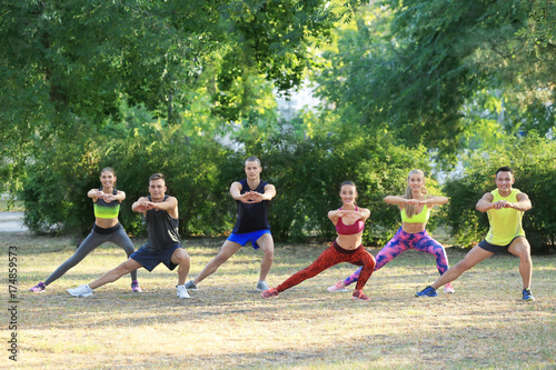 Group of young people doing...
