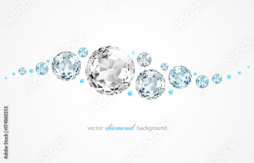 Abstract background with diamonds and pearls