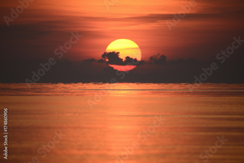 Beautiful sunrise. Beautiful sunset over the sea. © sutthinon602