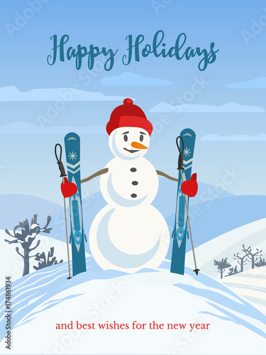 Happy holiday snowman