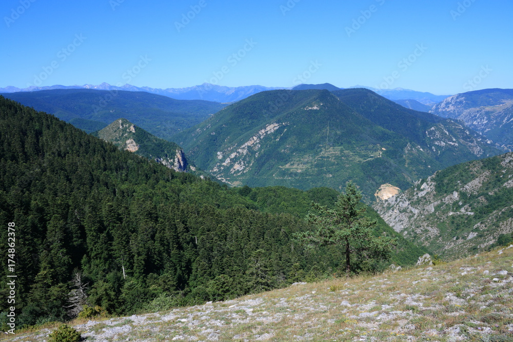 pyrenean landscape in Aude, Occitanie in South of France