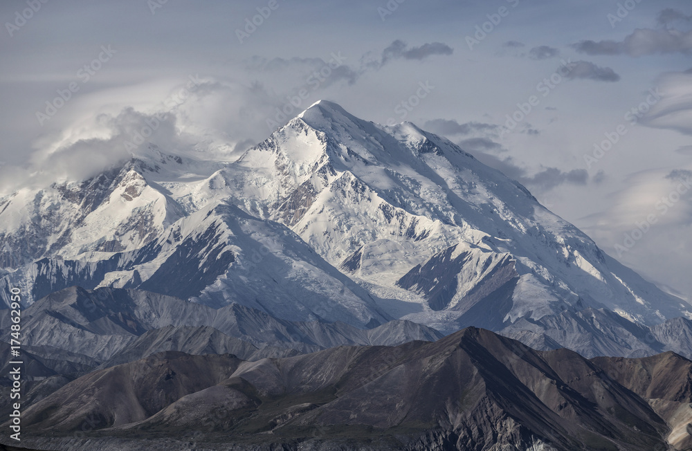 Denali (Mount McKinley) is the highest mountain peak in North America, Alaska, United States