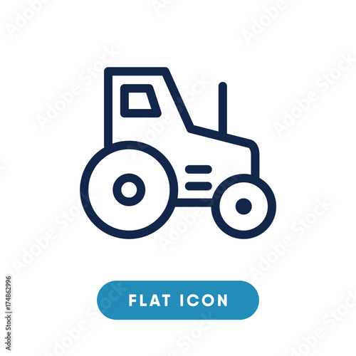 Tractor vector icon, farm vehicle symbol. Modern, simple flat vector illustration for web site or mobile app © Premium Icons