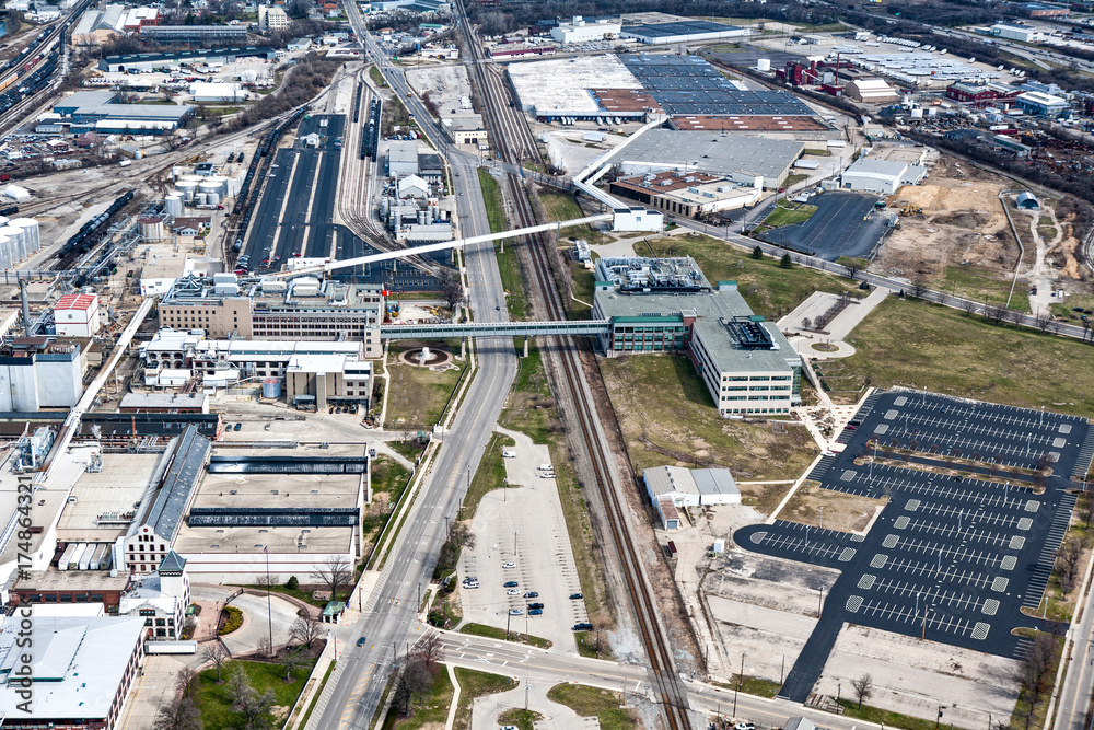 Aerial View of Ivorydale Soap Plant in Cincinnati Ohio and St. Bernard