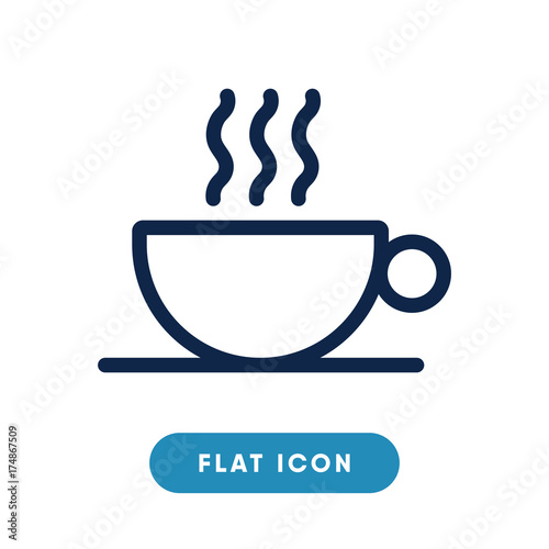 Hot coffee vector icon  cup of coffee symbol. Modern  simple flat vector illustration for web site or mobile app