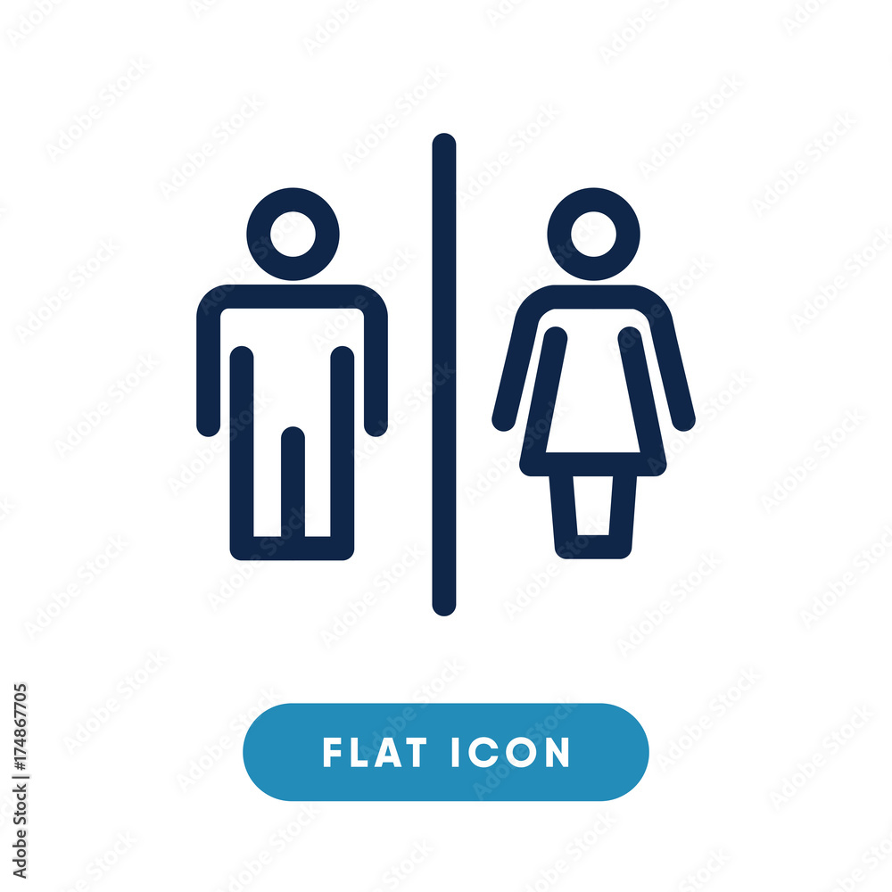 Male female vector icon, wc symbol. Modern, simple flat vector illustration for web site or mobile app Male female vector icon, wc symbol. Modern, simple flat vector illustration for web site or mobile app