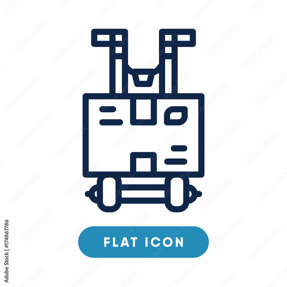 Hand truck vector icon, cargo trolley symbol. Modern, simple flat vector illustration for web site or mobile app Hand truck vector icon, cargo trolley symbol. Modern, simple flat vector illustration for web site or mobile app