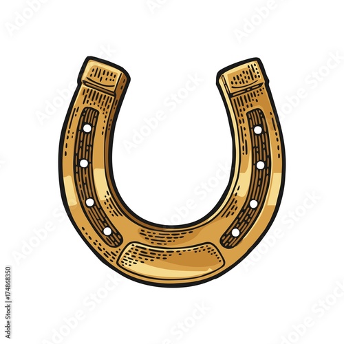 Horseshoe. Vintage vector engraving illustration