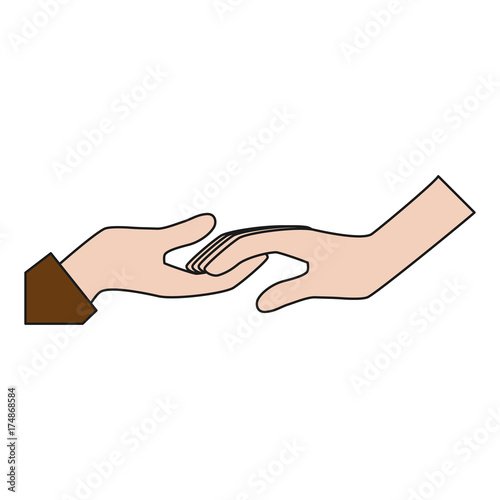 human hands icon over white background vector illustration