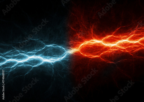 Fire and ice lightning  abstract fractal background