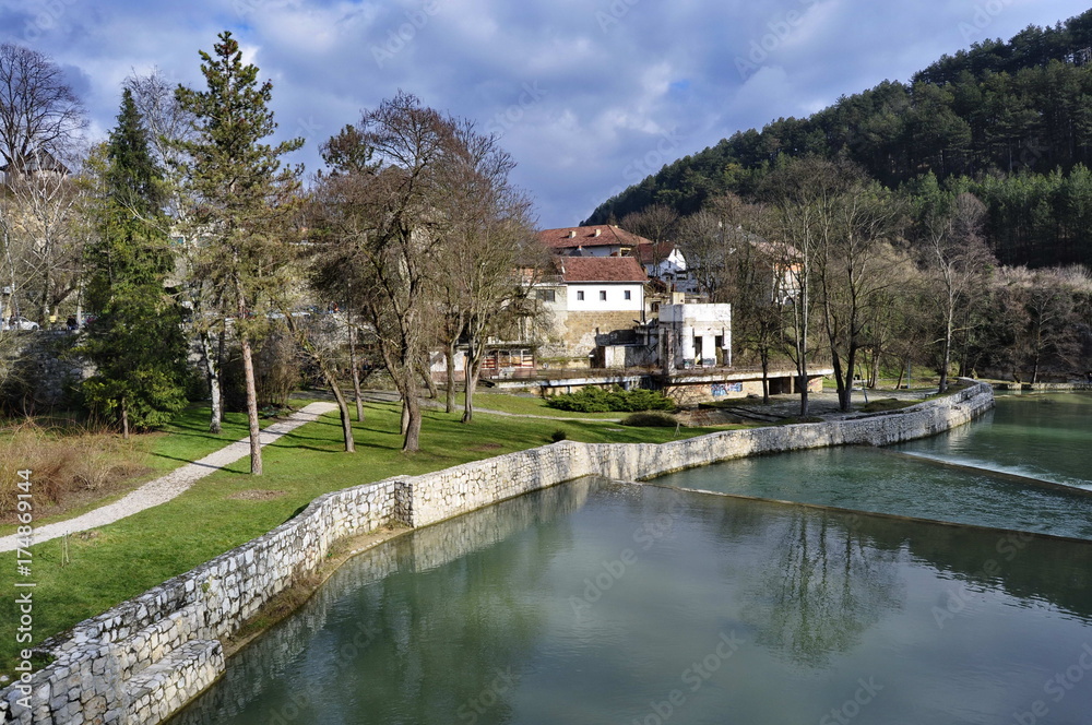 Pliva River in Jajce, Bosnia and Hezegovina Pliva River in Jajce, Bosnia and Hezegovina