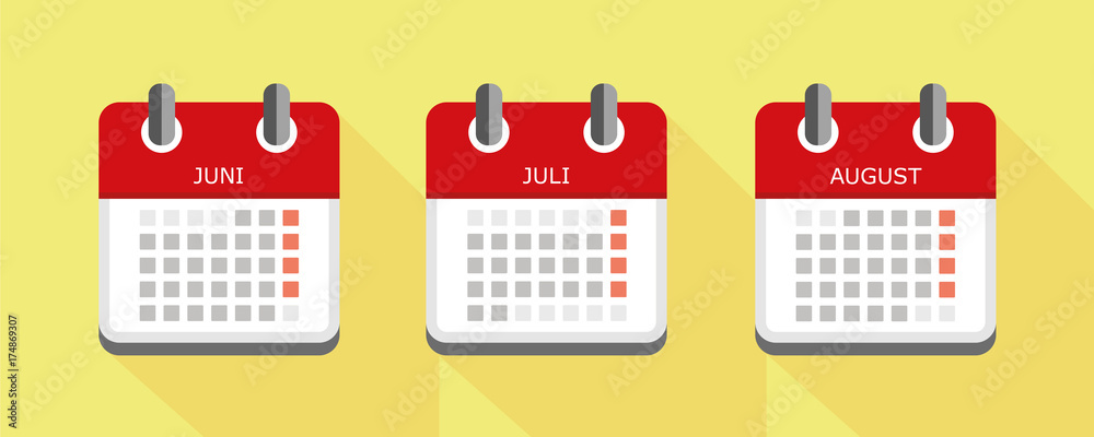 Kalender 3er Set Sommermonate
