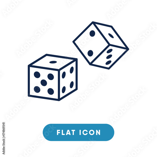 Dice vector icon, backgammon symbol. Modern, simple flat vector illustration for web site or mobile app