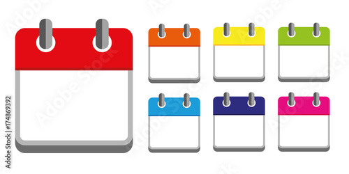 Kalender set bunt sieben tage