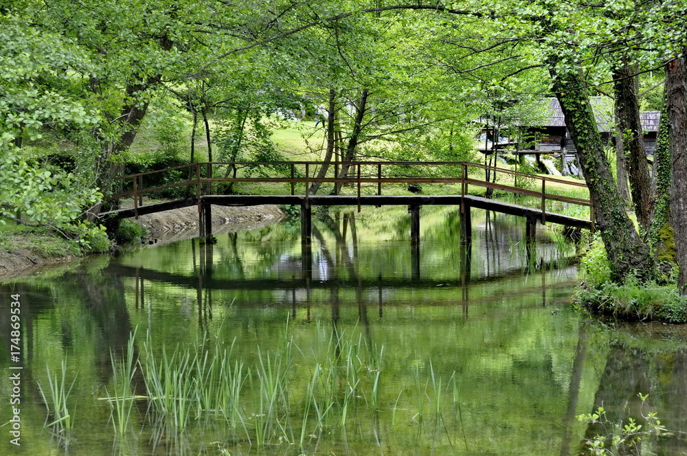 Wooden Bridge in Jajce, Bosnia and Hezegovina Wooden Bridge in Jajce, Bosnia and Hezegovina