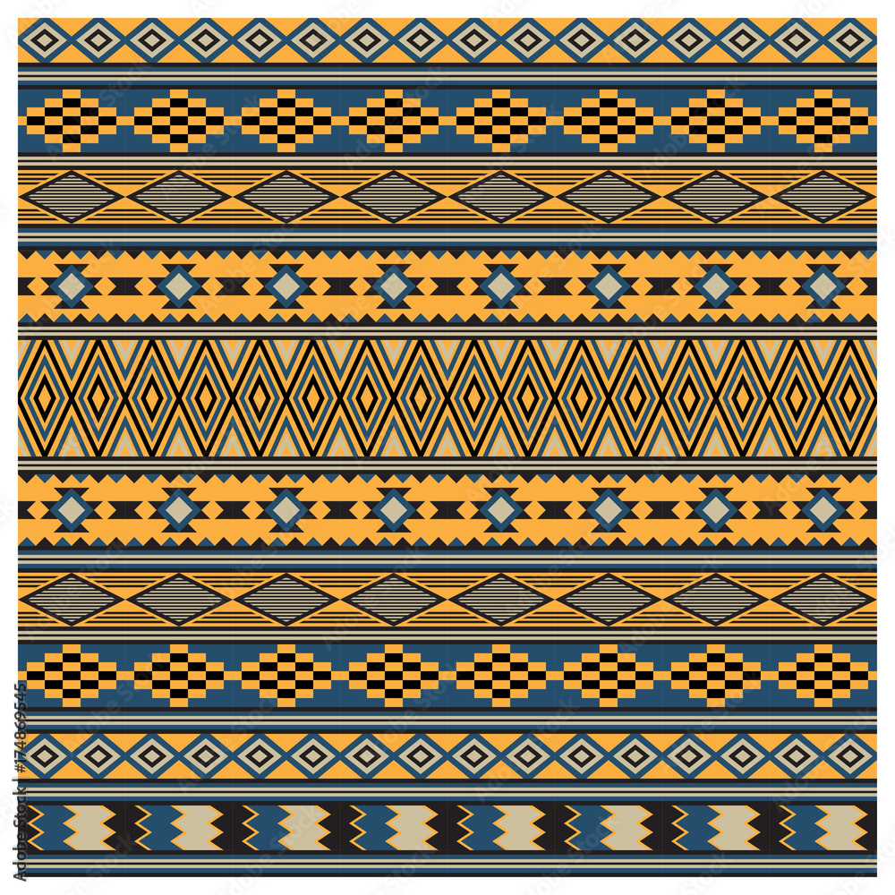 American Indians tribal texture, seamless pattern. Navajo style. Swatch is included in vector file. American Indians tribal texture, seamless pattern. Navajo style. Swatch is included in vector file.