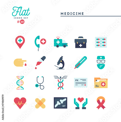Humanitarian, peace, justice, human rights and more, flat icons set, vector illustration