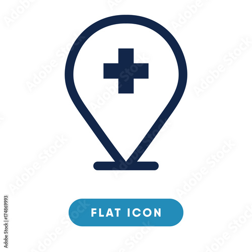 Medical location vector icon, symbol. Modern, simple flat vector illustration for web site or mobile app