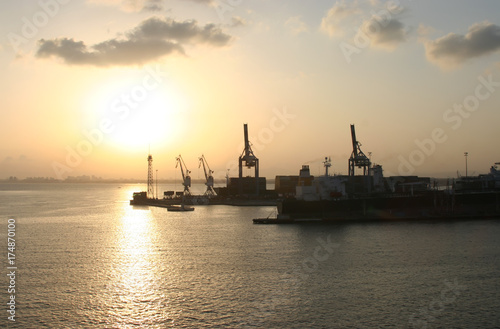 the water area of the port of Haifa in the Mediterranean Sea
